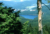 Blick vom Auersberg zur Talsperre Sosa